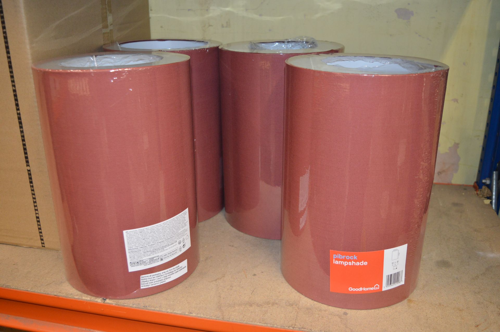 *Eight Dark Red Tube Lampshades