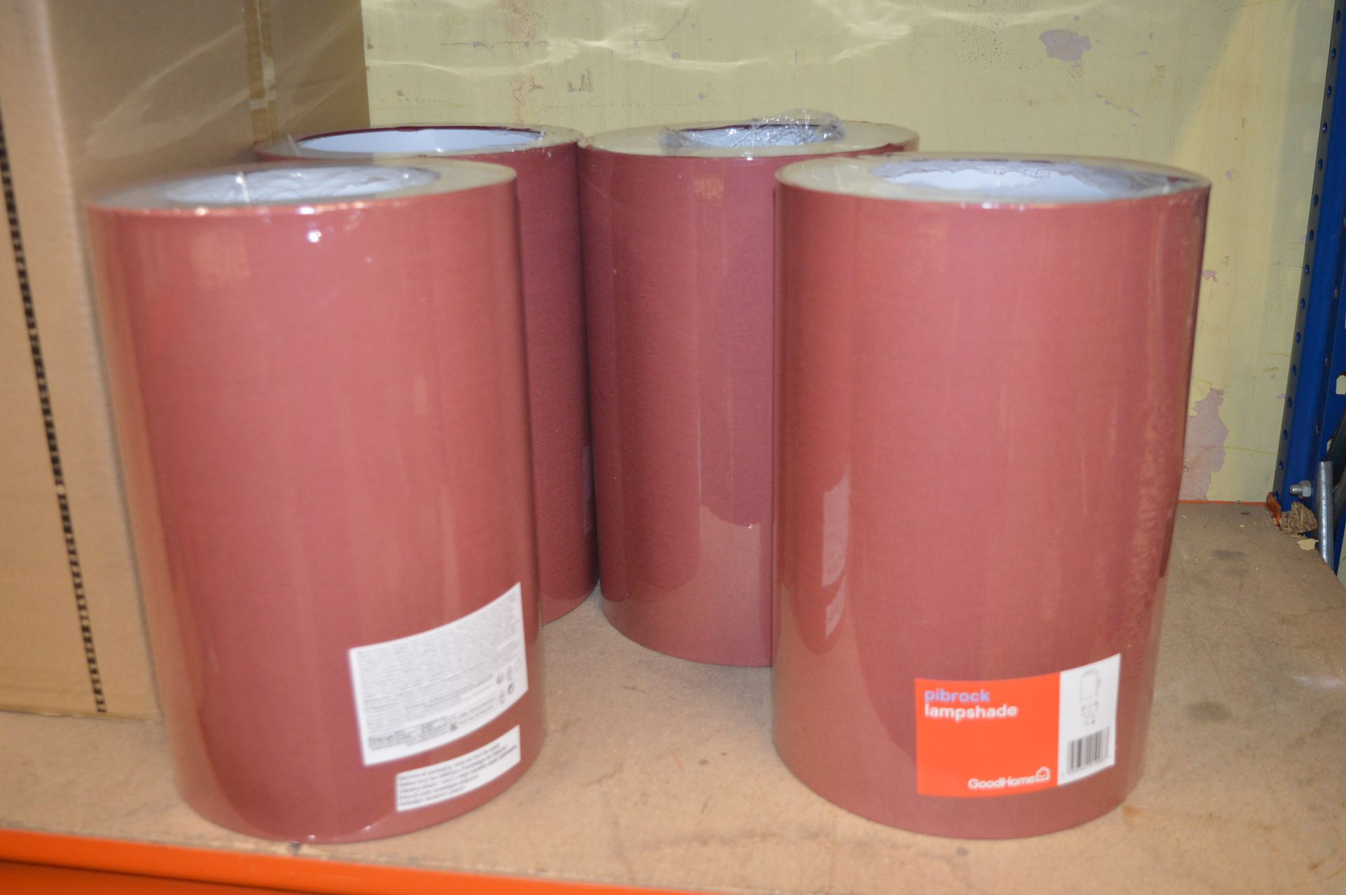 *Eight Dark Red Tube Lampshades