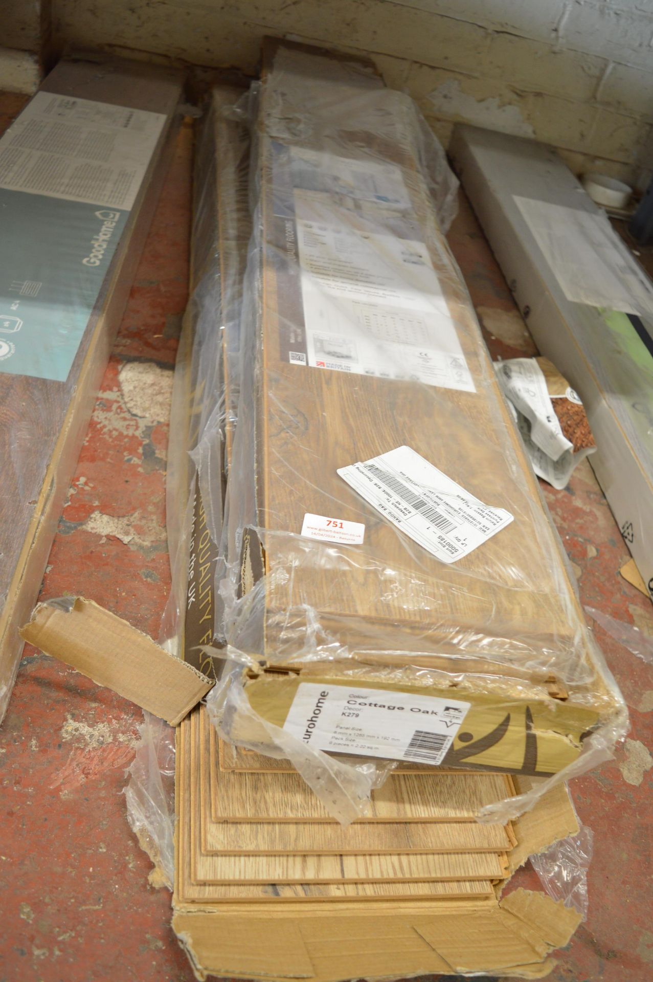 *Two Packs of Dark Wood Laminate Flooring ~2.2m² per pack