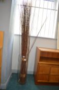 Large Glass Vase and Willow Twigs