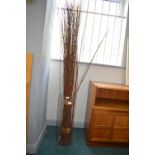 Large Glass Vase and Willow Twigs