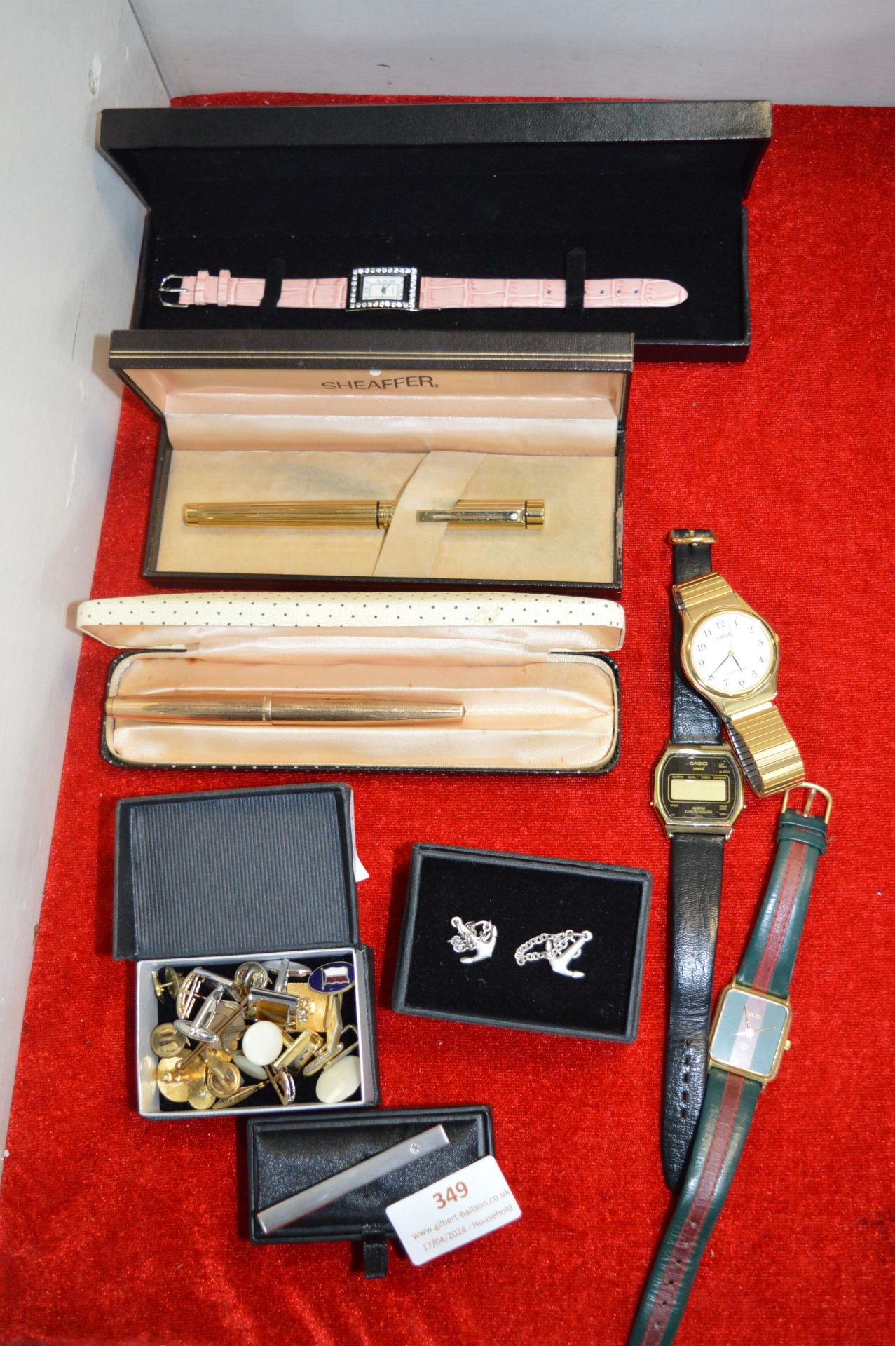 Wristwatches, Fountain Pens, and Cufflinks, etc.