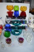 Vintage Coloured Glass Goblets