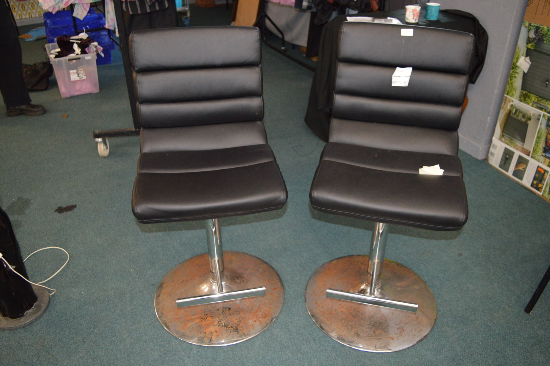 *Pair of Gas-Lift Barstools