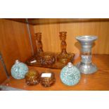 Glassware Including Lamps and Candle Holders