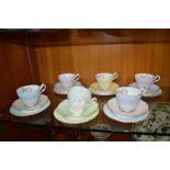 Six Vintage Dainty Trios by Taylor Limited