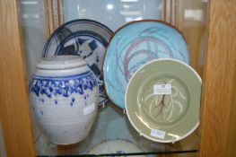 Studio Pottery Plates, Vase, and a Suzy Cooper Pla