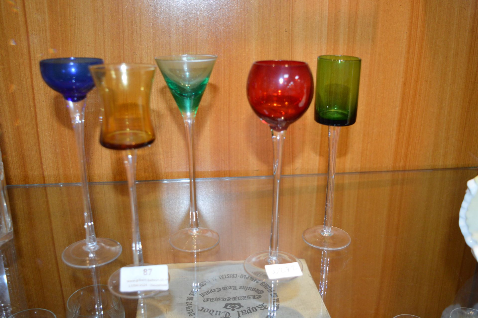 Five Coloured Drinking Glasses