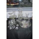 Glass Vases, Dishes, Cake Stands, Candlesticks, et
