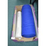 Two Rolls of Blue & White Material