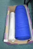 Two Rolls of Blue & White Material