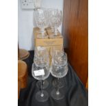 Cut Glass Lead Crystal Wine Glasses, etc. Includin