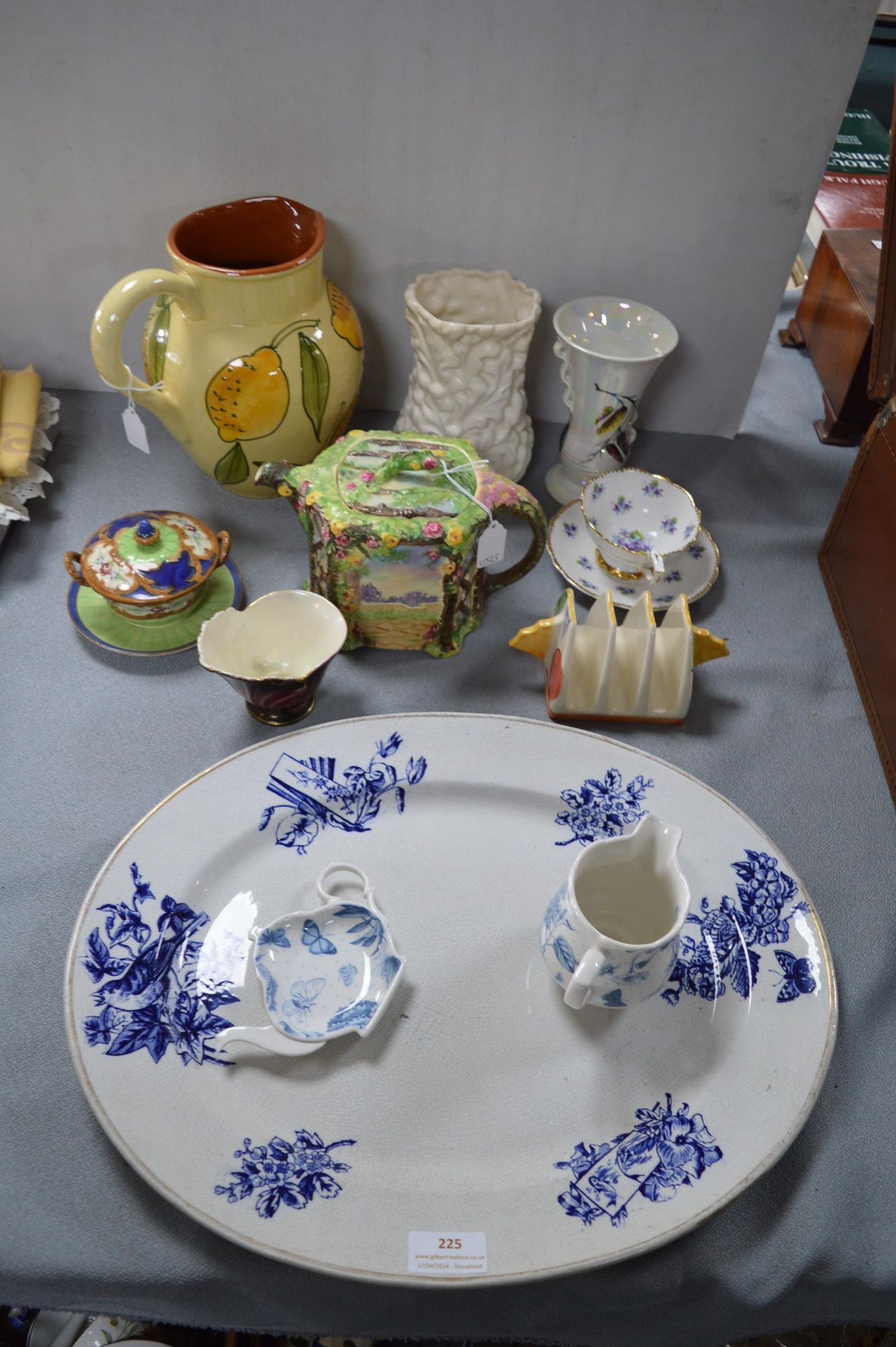 Victorian Meat Plate, plus Decorative Pottery