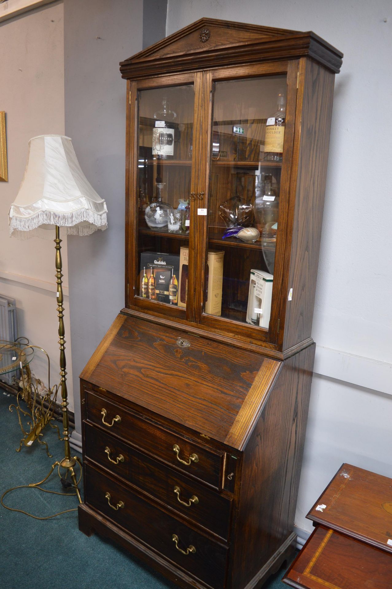 Oak Bureau Bookcase