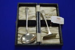 Hallmarked Silver Christening Spoon and Pusher (mi