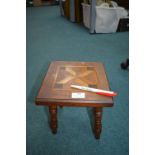 Vintage Stool with Marquetry Design