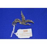 Continental 835 Silver and Marcasite Phoenix Brooc