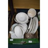 White Pottery Tableware, and Glassware