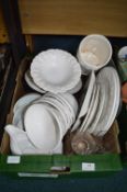 White Pottery Tableware, and Glassware