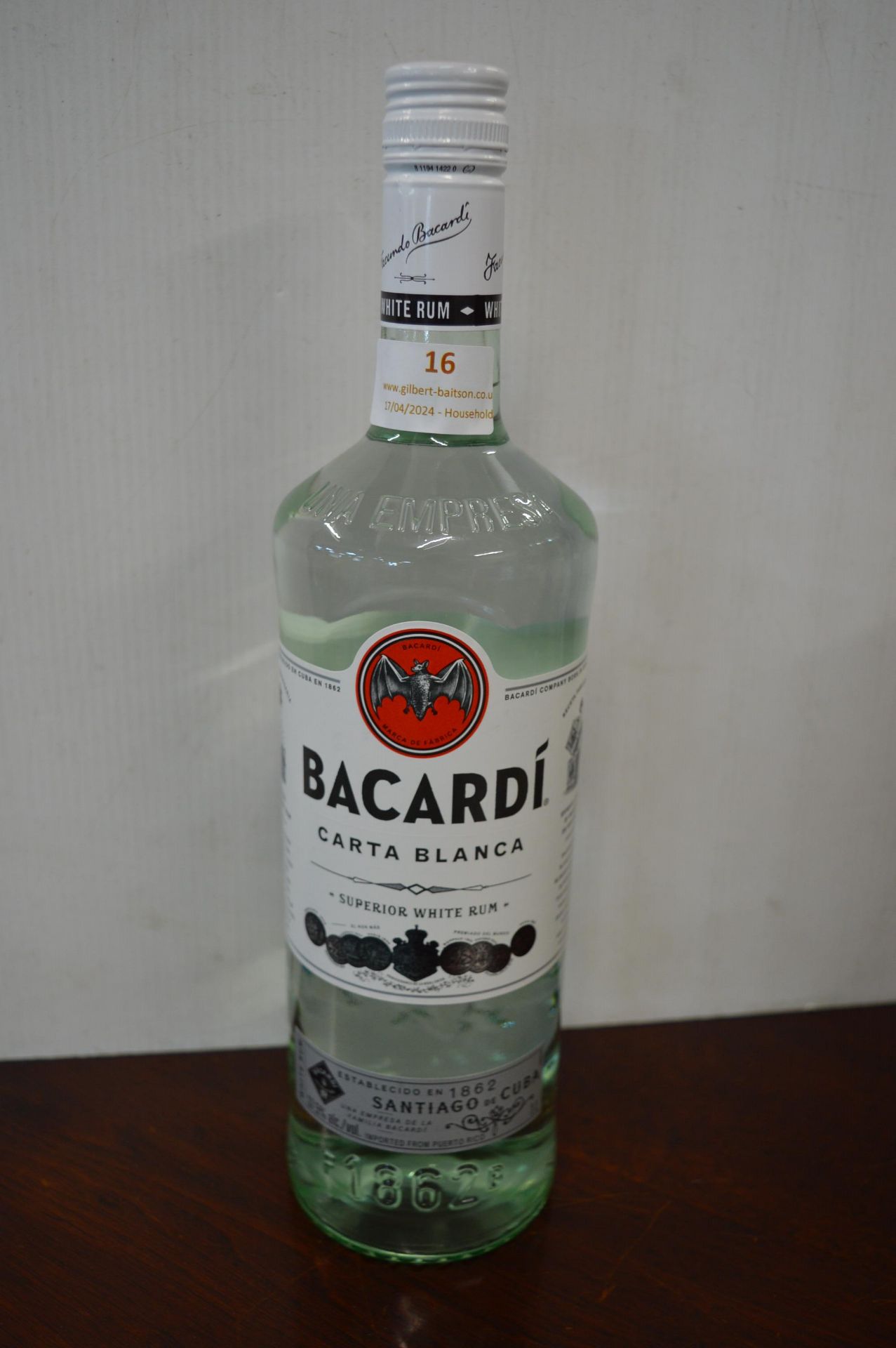 Bacardi White Rum 1L