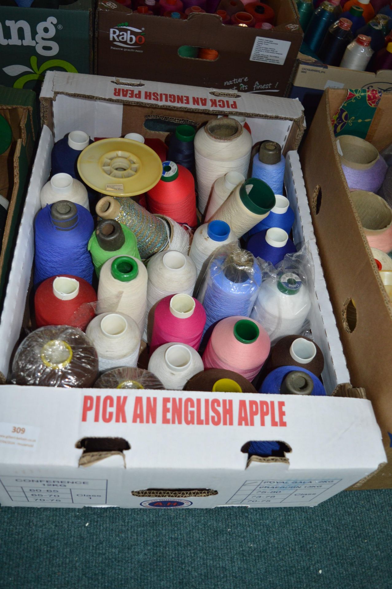 Assorted Spools of Yarn