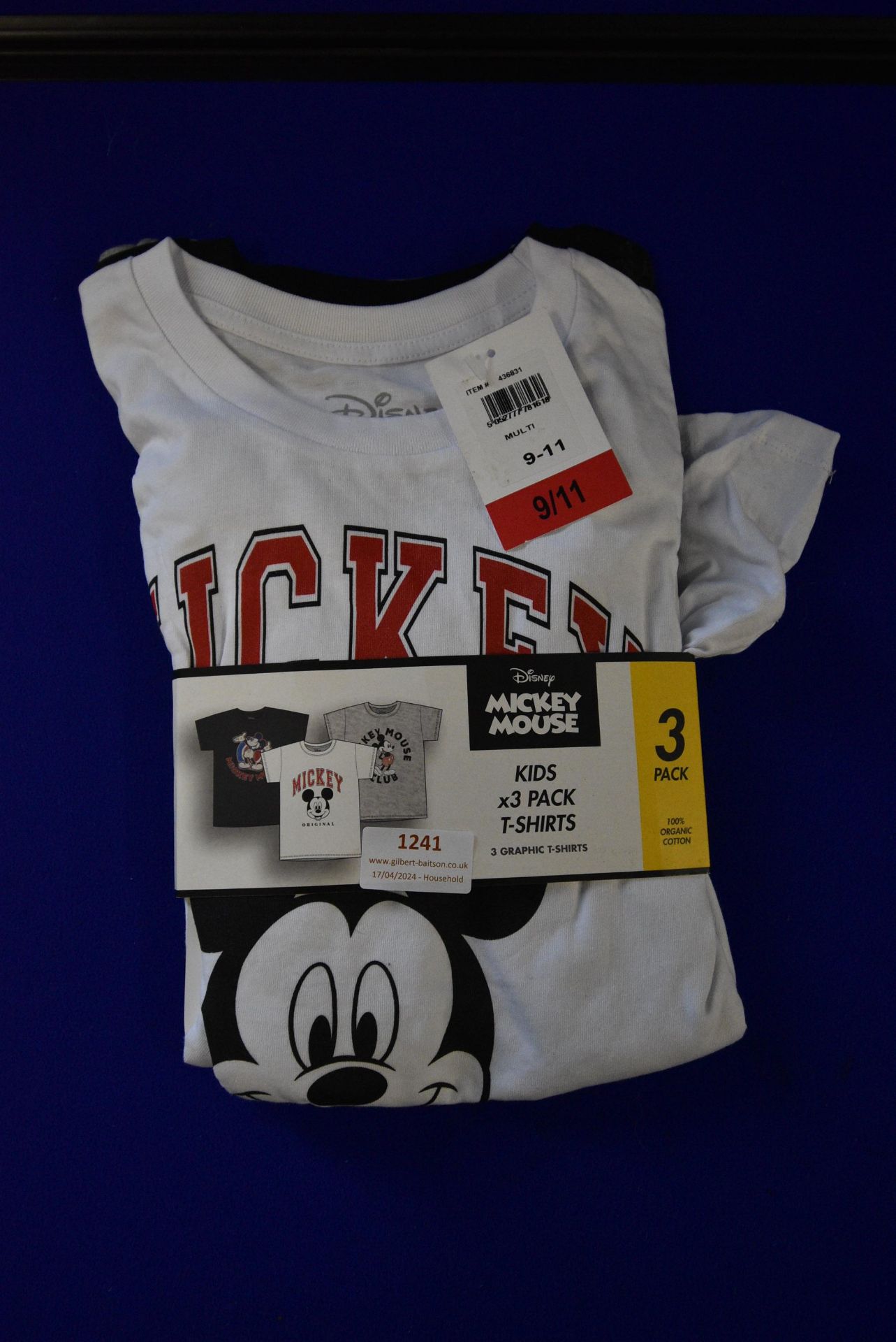 Disney Mickey Mouse T-Shirt 3pk Size: 9-11 years