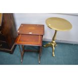 Two Nesting Tables, and a Gold Tripod