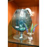 Vintage Oversized Brandy Glass with Cat & Mouse, p