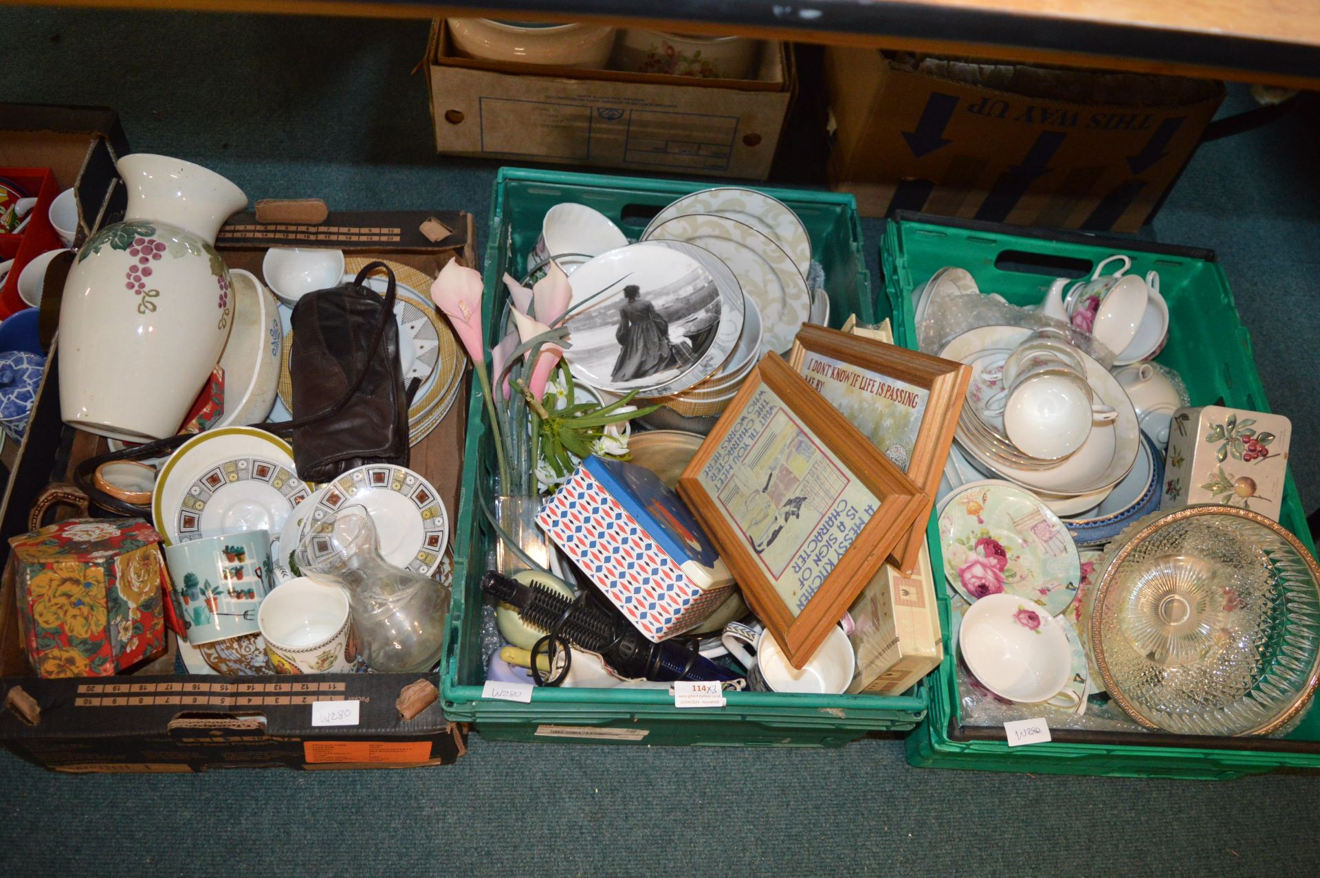 Three Boxes of Pottery & Glassware etc.