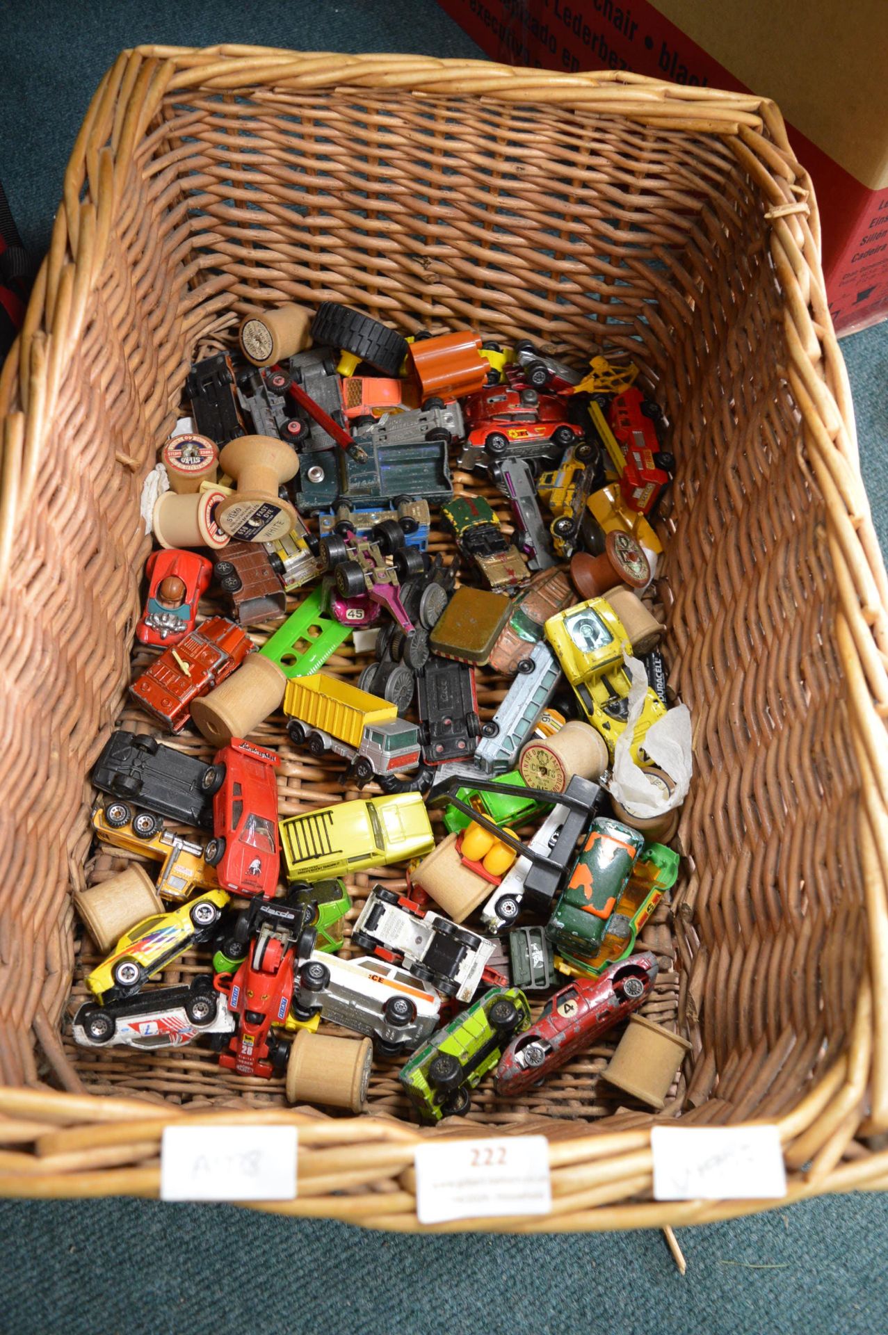 Basket of Playworn Toy Cars etc.