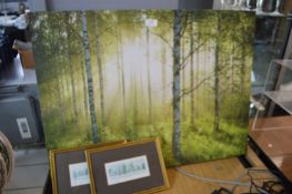 Woodland Canvas Print and Two Humorous Prints
