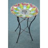 Small Glass Topped Folding Table