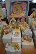 Eleven Boxed Cherished Teddies plus a Giftset