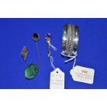 Four 925 Silver Brooches and a Costume Jewellery B
