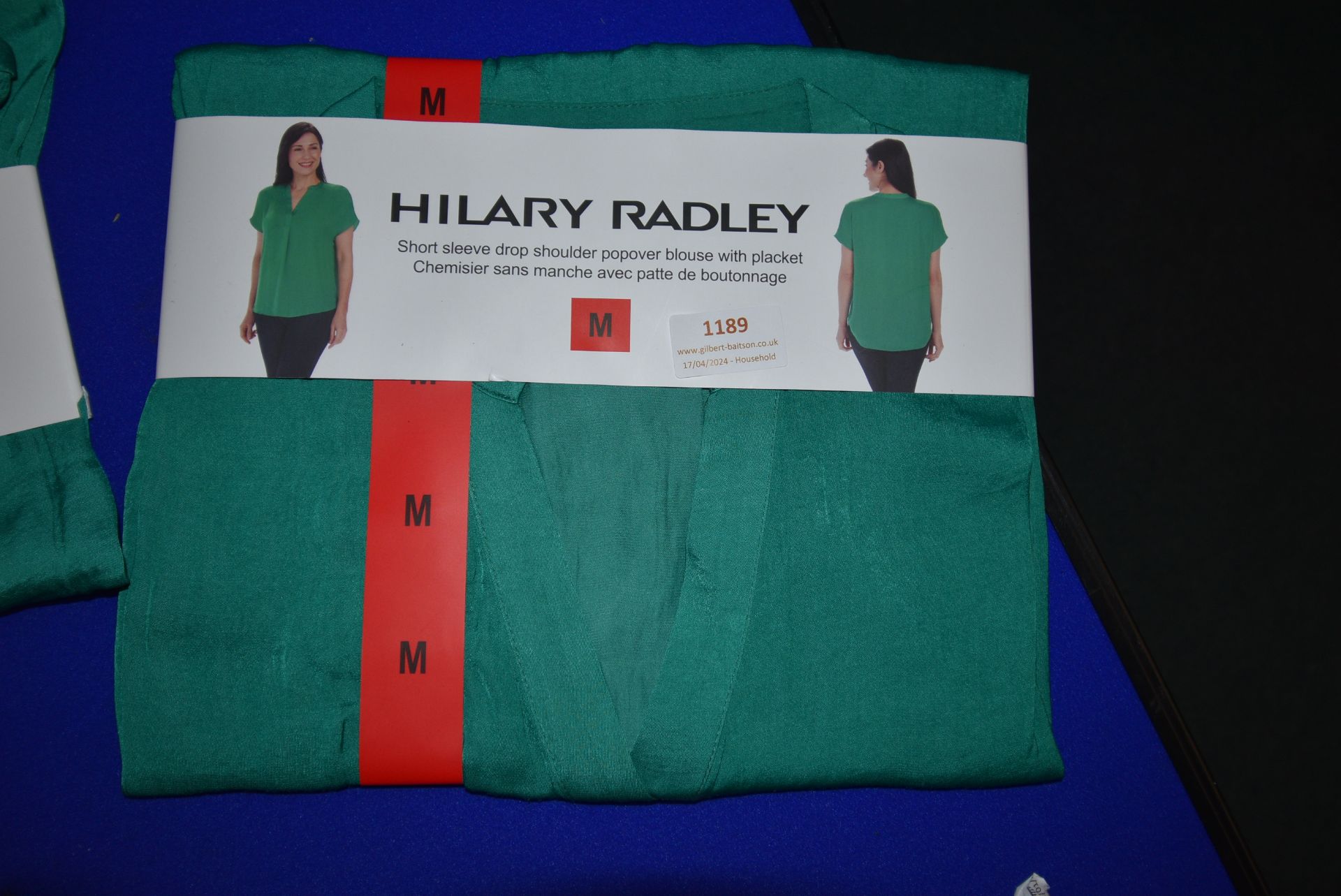 *Hilary Radley Short Sleeve Drop Shoulder Blouse in Green Size: M