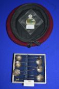 Set of Six Chinese Silver Teaspoons and a Beret