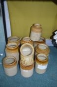 Ten Victorian Stoneware Storage Jars