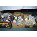 Four Boxes of Pottery, Glassware, and Decorative I