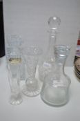 Cut Glass Decanters and Vases etc.