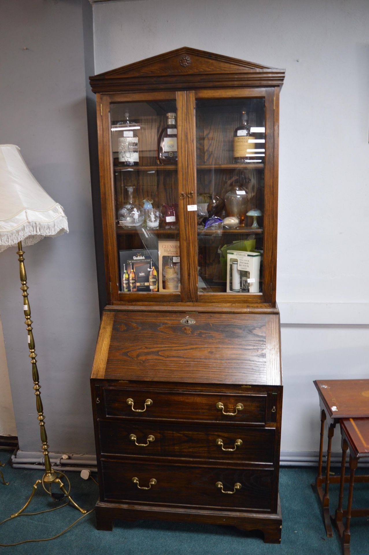 Oak Bureau Bookcase - Image 2 of 2