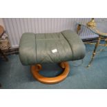 Stressless Green Leather Footstool