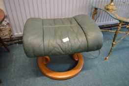Stressless Green Leather Footstool