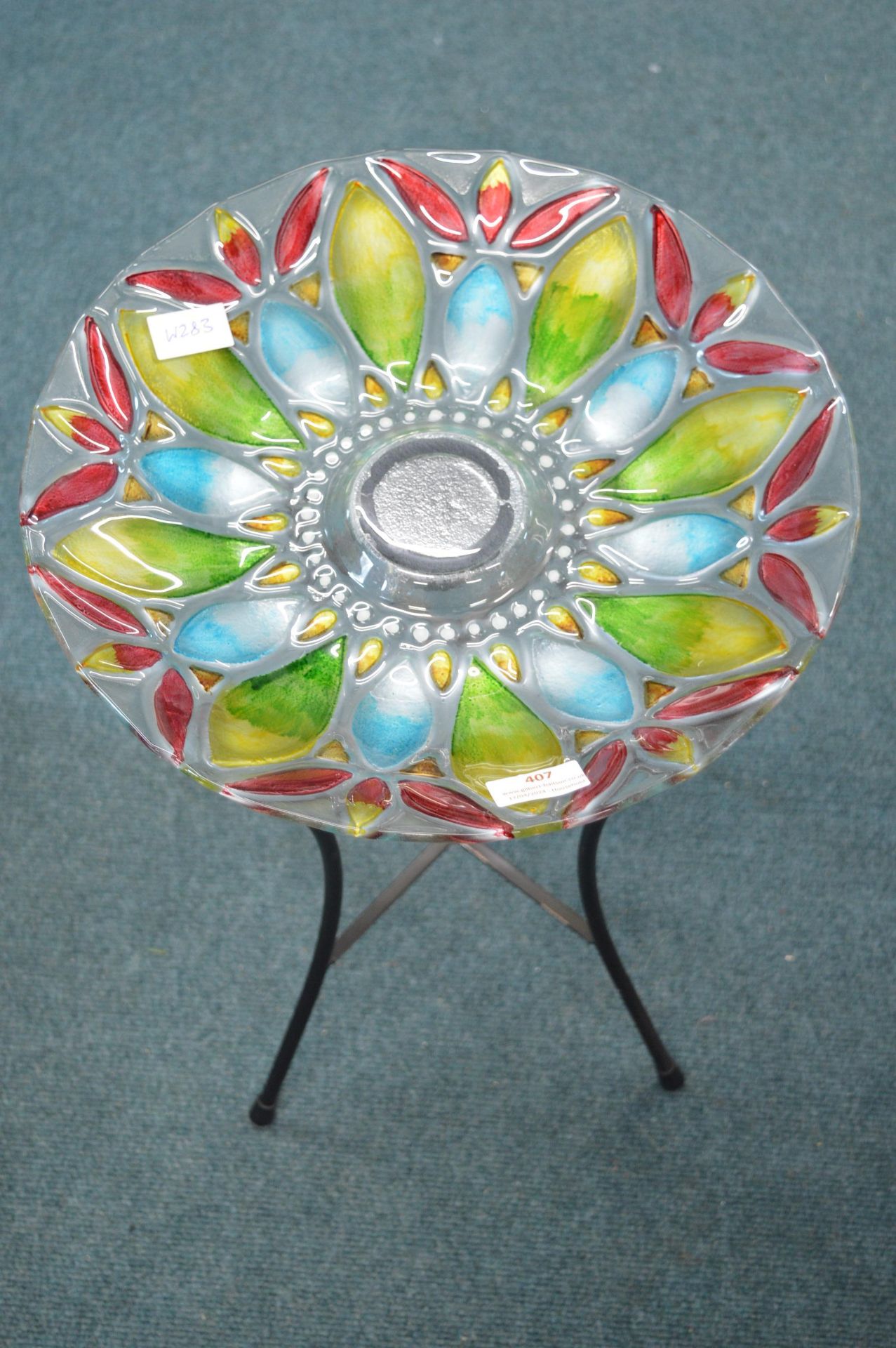 Small Glass Topped Folding Table - Image 2 of 2