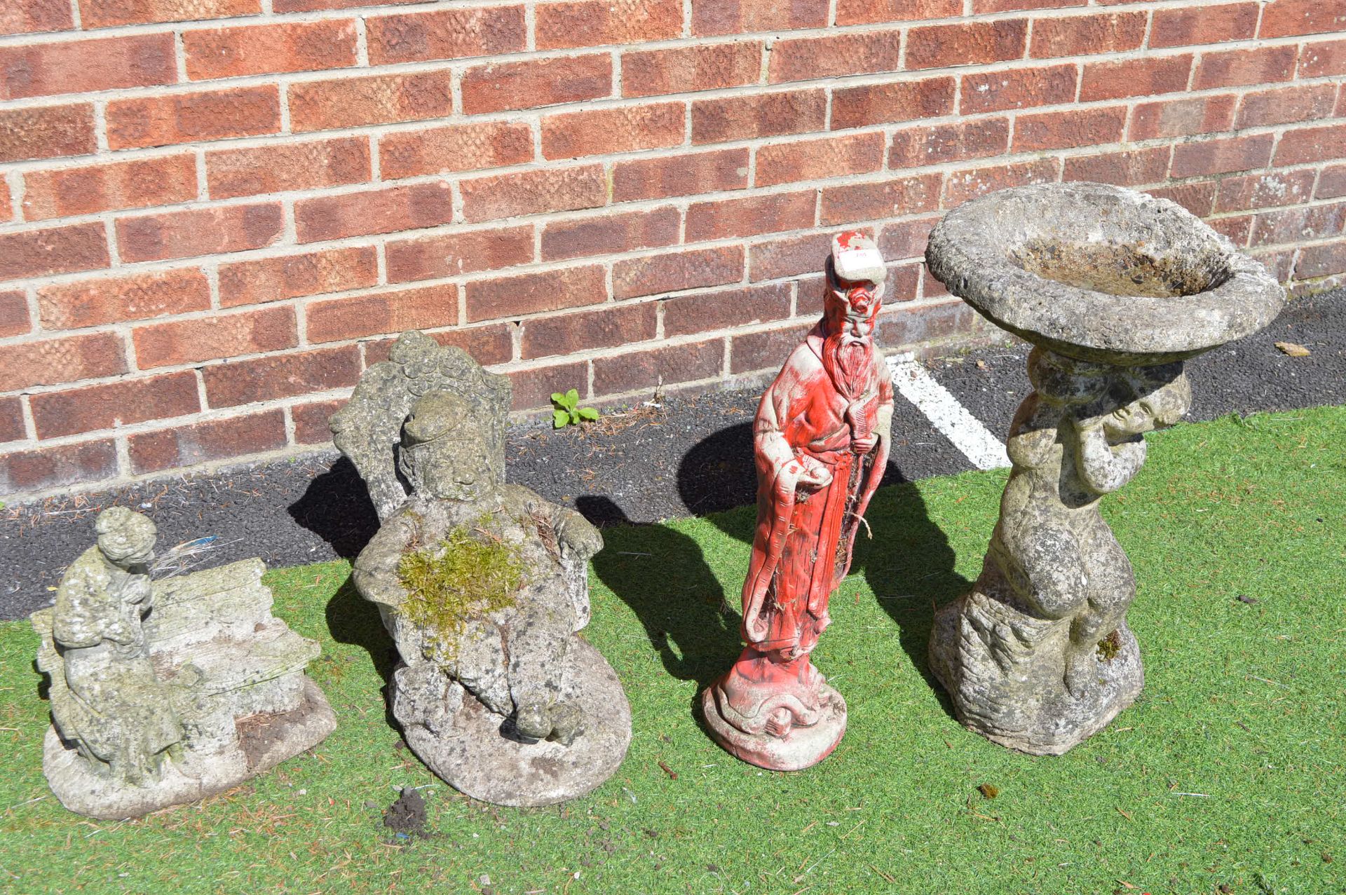 Four Concrete Garden Ornaments