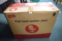Staples Highback Leather Faced Managers Chair in B