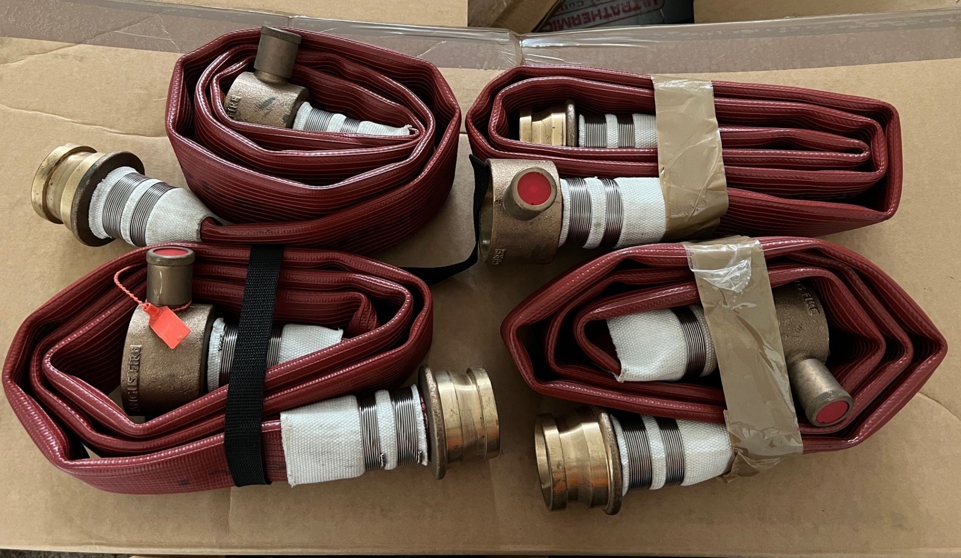 Hose:Qty 4 Angus 51Mm x 2Metres Layflat Hydrant hose with Fittings