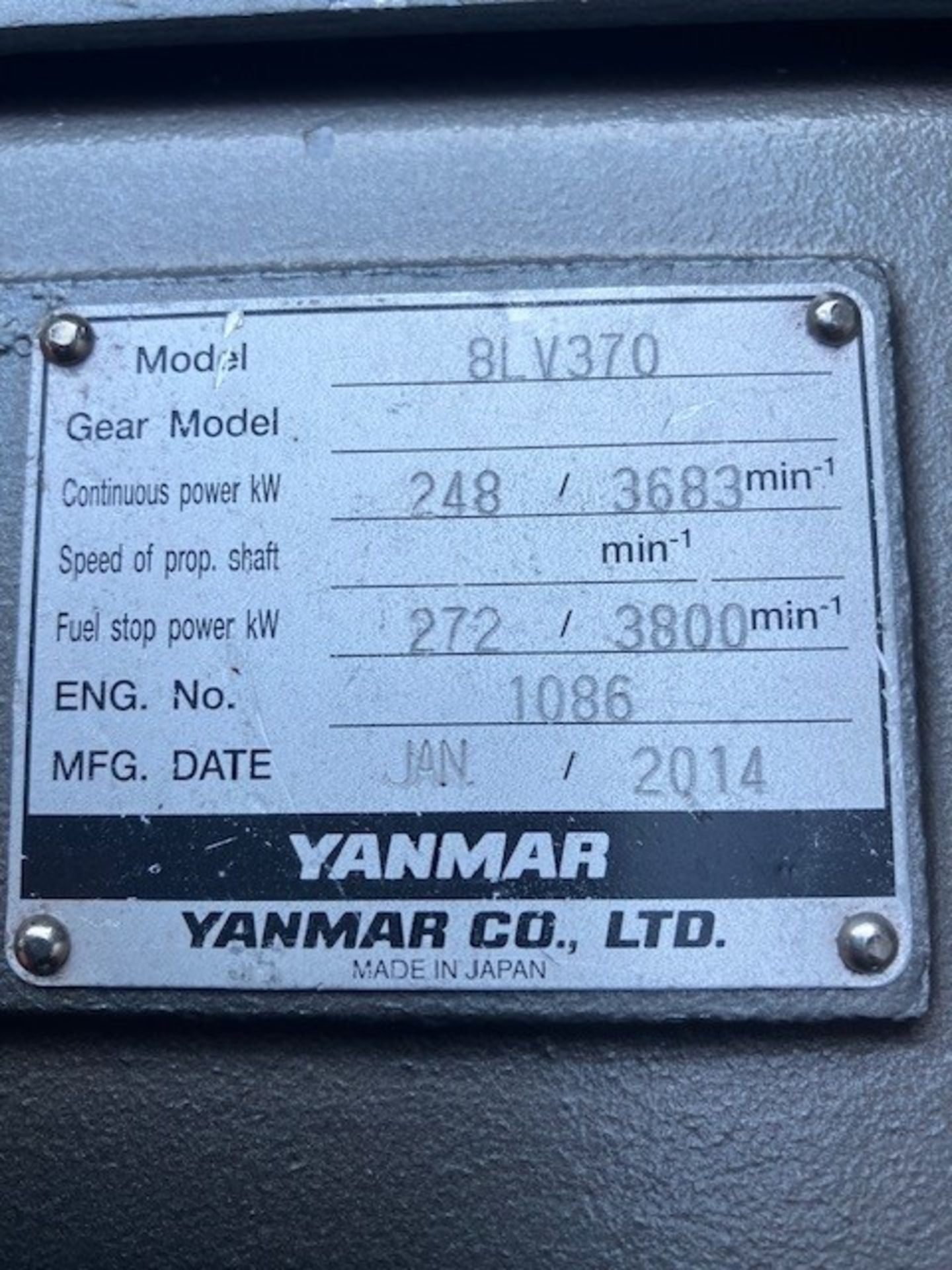 Yanmar 8L370V with ZF Gearbox - Image 9 of 10