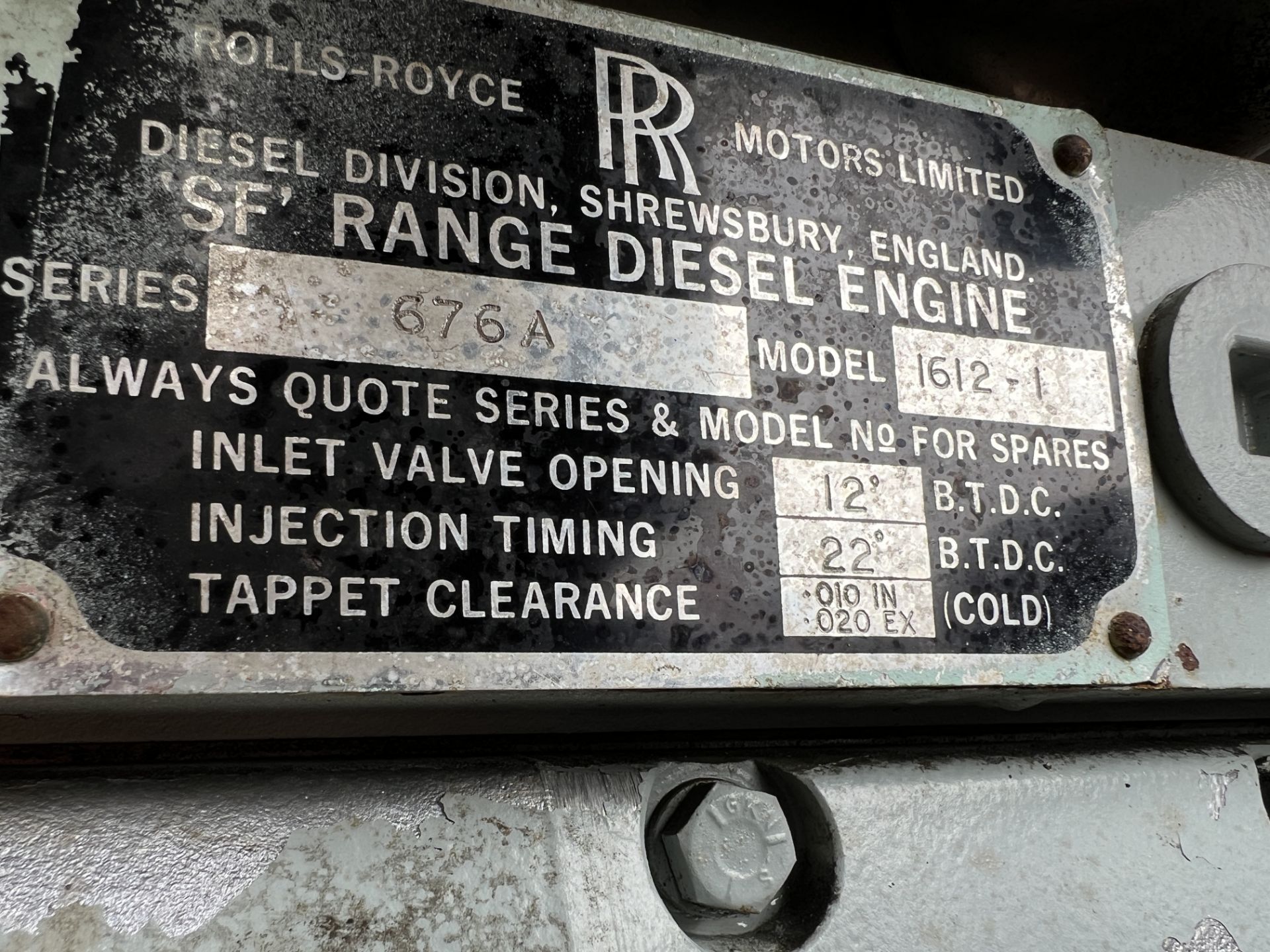 Rolls Royce SF6 Diesel Power pack 778Hours - Image 4 of 4