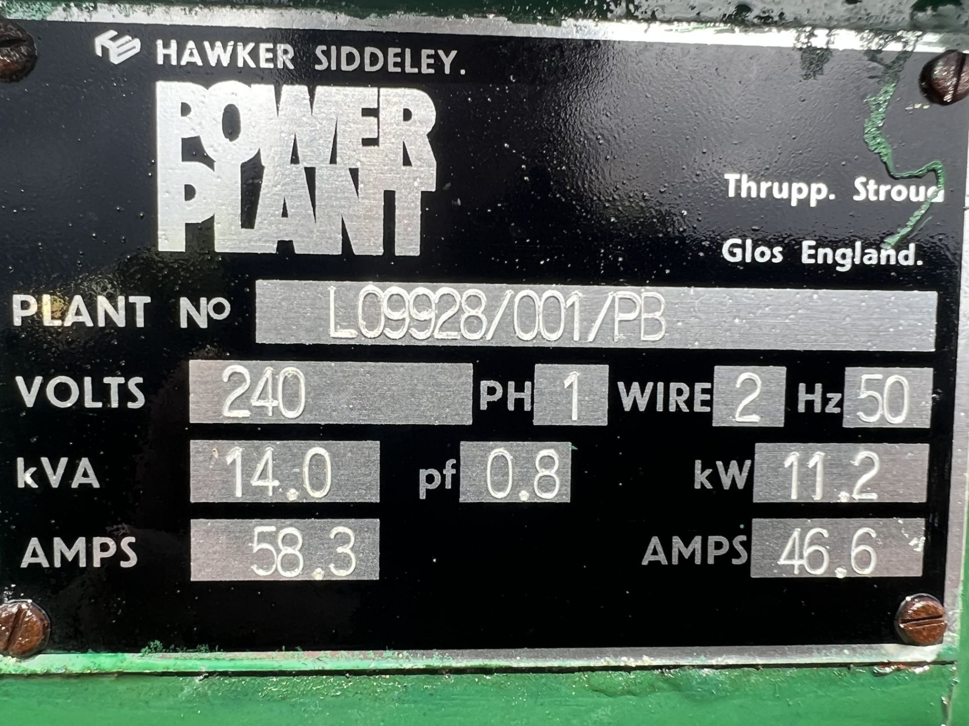 Generator: 14Kva Continuous 15 Kva Standby Lister 306Hours - Image 7 of 8