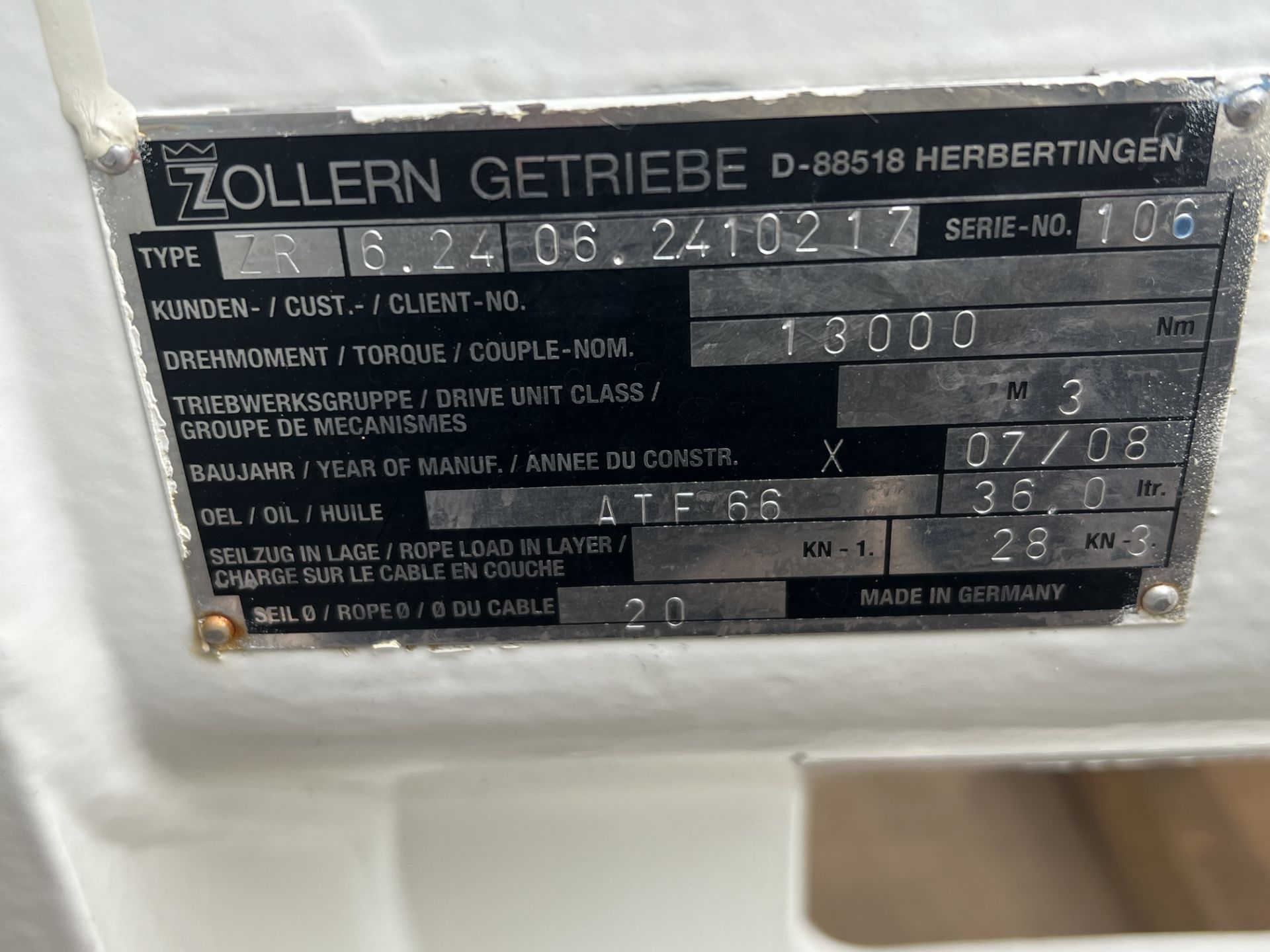 Hydraulic Winch Zollern ZHR6.24 - Image 5 of 7